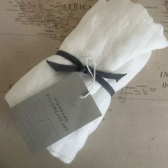 🆕The Citizenry STONEWASHED LINEN PILLOWCASES White Standard Size - Picture 4 of 6